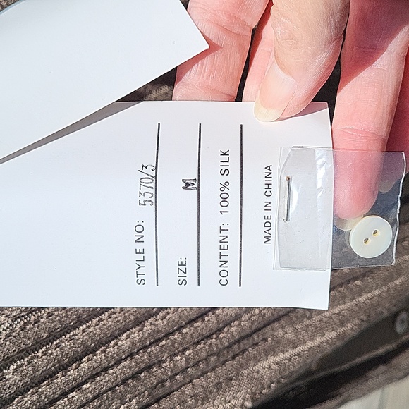 Ladies vintage silk knit short sleeve top with jacket, taupe, Anna Gray, M, NWT - Picture 3 of 14